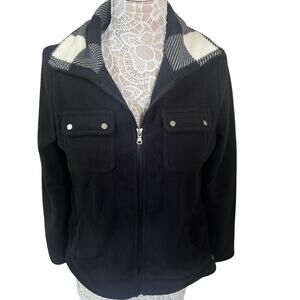 Vintage Chaps Sport Black & White Buffalo Check Jacket Women’s Medium -Cabincore